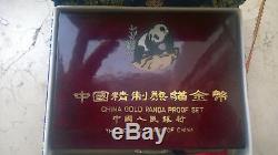 1990 China Gold-set Panda Pp/proof Box Zertifikat Top Rar Mintage 5000