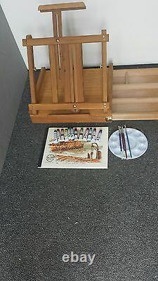 19pcs Artist Quality Ferrario Watercolor Paint Set with Table Top Easel Box