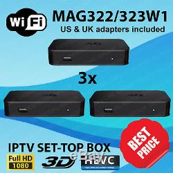 3pcs package GENUINE MAG 322w1 Media Streamer IPTV SetTop Box 254 BEST PRICE