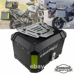 45L Aluminum Motorcycle Tail Box Top Case For BMW Honda Harley Cruiser Touring