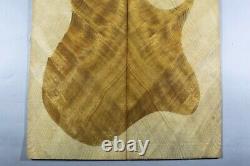 5A Flame Barky Golden Phoebe Wood Bookmatch Drop Top Set Luthier 8166