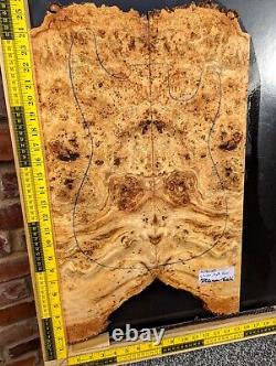 5A Spalted Maple Burl Book-matched Set Guitar Top, Luthier Guitar Building