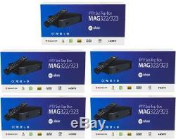 5x MAG 322 IPTV Player Multimedia Streamer Set-Top-Box HEVC Infomir Original