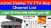 Airtel Digital Tv Fta Set Top Box Channel Airtel Fta Setup Box Channel List Airtel Fta Box