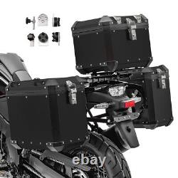 Aluminium Panniers Set + Top Box for Benelli Leoncino 500 / Trail GX45 black