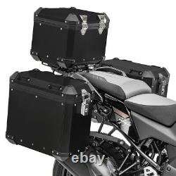 Aluminium Panniers Set + Top Box for Benelli Leoncino 500 / Trail GX45 black