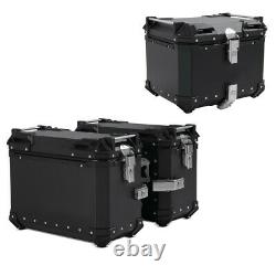 Aluminium Panniers Set + Top Box for Benelli TRK 502 / X XB55 black