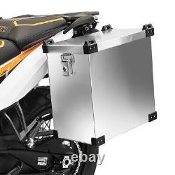 Aluminium Panniers Set + Top Box for Suzuki DR 650 R/RE / RSE NX55 silver