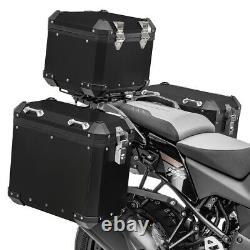 Aluminium Panniers Set + Top Box for Suzuki V-Strom 1050 / XT GX38 black
