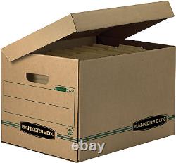 Bankers Box SYSTEMATIC Storage Boxes, Standard Set-Up, Attached Flip-Top Lid, Le