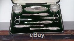 Boxed top quality Mappin & Webb 1914 sterling silver manicure set