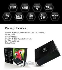 BuzzTV XRS4000 Android 9.0 OTT IPTV Set-Top Box 4GB RAM 32GB Mem Buzz XRS 4000