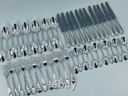 Christofle PERLES Flatware Table Dinner set Silver plate 48 pcs 12 Pers BOX TOP
