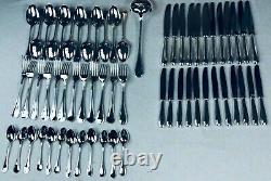 Christofle PERLES Flatware Table Dinner set Silver plate 61 pcs 12 Pers BOX TOP