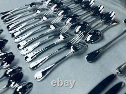 Christofle PERLES Flatware Table Dinner set Silver plate 61 pcs 12 Pers BOX TOP