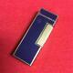 Dunhill Lighter Gas Roller Blue Lacquer Top Condition Used O. H Box Set