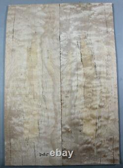 Fugure Electric Bass Drop Top Quilted Spalted Maple Wood Bookmatched Set Luthier