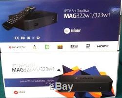 GENUINE MAG 322W1Streamer IPTV SetTop Box Built-In WiFi 13 MONTHS PLUG & PLAY