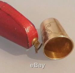 Gold thimble set with amber stone top in original box Gustaf Dahlberg Sweden