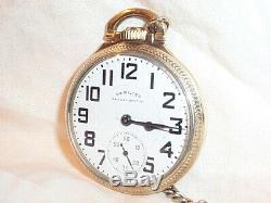 HAMILTON RAILWAY SPECIAL 16S Lever Set Box Top Gold Filled 992B Pocket Watch