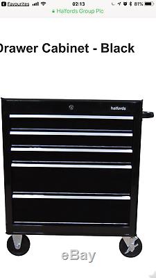 Halfords black Tool Box Chest Set Roll Cab and Top box