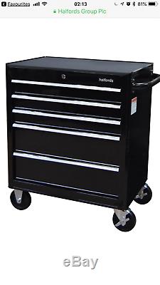 Halfords black Tool Box Chest Set Roll Cab and Top box