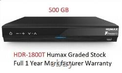 Humax HDR-1800T 500GB Freeview HD Smart Digital TV Recorder Set Top Box FREE P+P