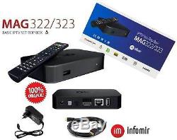 MAG 322 IPTV Player Multimedia Streamer Set-Top-Box HEVC H. 265 ORIGINAL Infomir