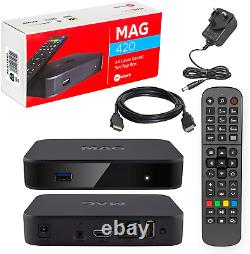 MAG 420 Original Infomir & HB-DIGITAL 4K IPTV Set TOP Box Multimedia Player TV #