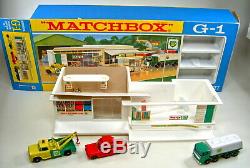 Matchbox G-1 Service Station Gift-Set 1968 top in Box mit rotem Fiat
