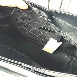 Michael Kors Women Lady Large Black PVC Leather Shoulder Tote Handbag Purse Bag