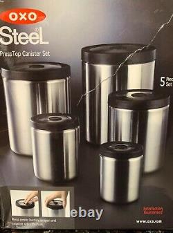NEW With BoxOXO RARE STAINLESS STEEL CANISTER SET