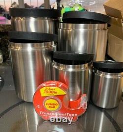 NEW With BoxOXO RARE STAINLESS STEEL CANISTER SET