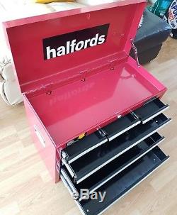 New Halfords Professional Roll Cab 5 + 7 drawer top tool chest cabinet box set