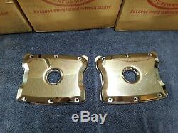 New S&S Cycle 90-4093-S Chrome Top Rocker Box Cover Set Harley Twin Cam BT