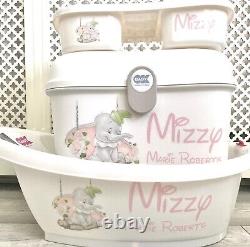 Personalised Baby Box, Baby Bath and top tail, Dumbo
