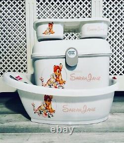 Personalised Baby Box, Bath and top tail tray Bambi