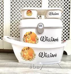 Personalised Baby Box, Bath and top tail tray Lion King