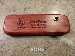 RARE Vintage 1999 DISNEY IMAGINEERING Support Team Wooden Desk Top Box & Pen Set