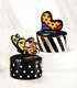 Romero Britto Butterfly And Heart Topped Round Trinket Boxes Set Of 2