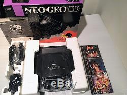 SNK NEO GEO CD Top Loading Console Serial Match BOXED WORKING 3 Game Set