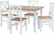 Salvador 1+4 Tile Top Dining Set White/grey 2 Chairs 1 Dining Table New Boxed