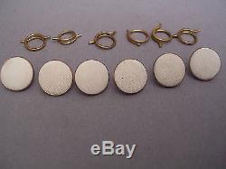 Set Of Fabulous (6) Vintage 9ct Gold With Great Stone Top Shirt Studs Boxed