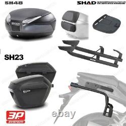 Set SHAD Bauletto SH48 + Suitcases 3P SH23 For Suzuki 650 DL V Strom XT