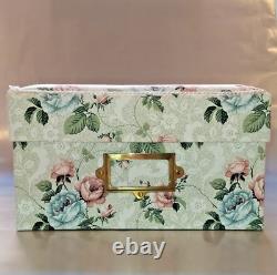 Set of 3 ARGE vintage stackable Storage boxes padded floral fabric top MINT cond