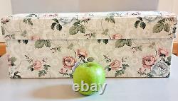 Set of 3 ARGE vintage stackable Storage boxes padded floral fabric top MINT cond