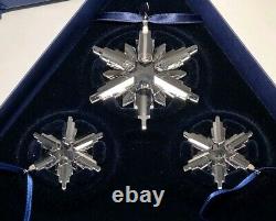 Swarovski Christmas Ornament Star Set Of 3 2006 Original Packaging Top New Unused Mint Box