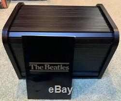 The Beatles Wooden Black Bread Box Roll Top 16 CD Box Set 10 Pounds! + Book