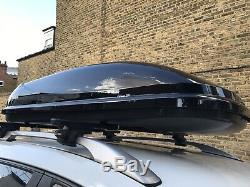 Thule Ocean 200 Car Roof Top Box 450 Litre Gloss Black Roofbox with set of bars