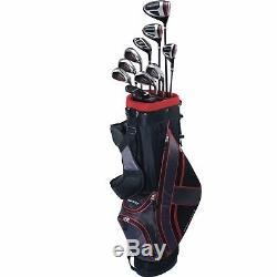 Top Flite Golf XL 13-Piece Men's Complete Bag Box Set Left Hand Black Red NEW